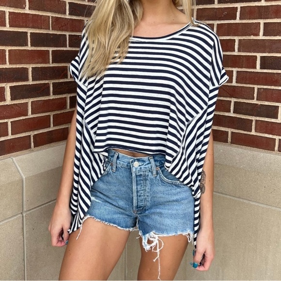 Free People Tops - Free People Angel Striped Nautical Tee NWT Size M